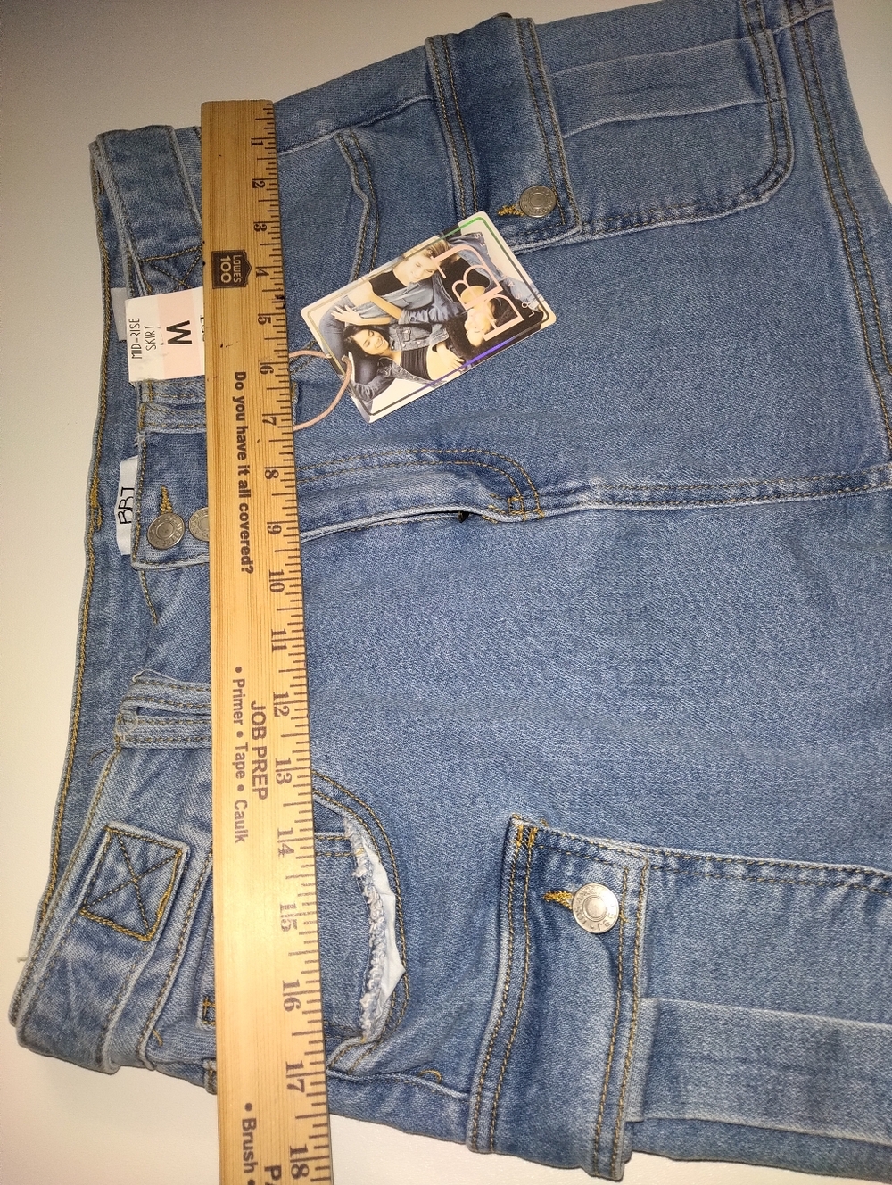 BBJ Women's Denim Mini Skirt with Utility Pockets  Blue New Size M - Picture 5 of 5